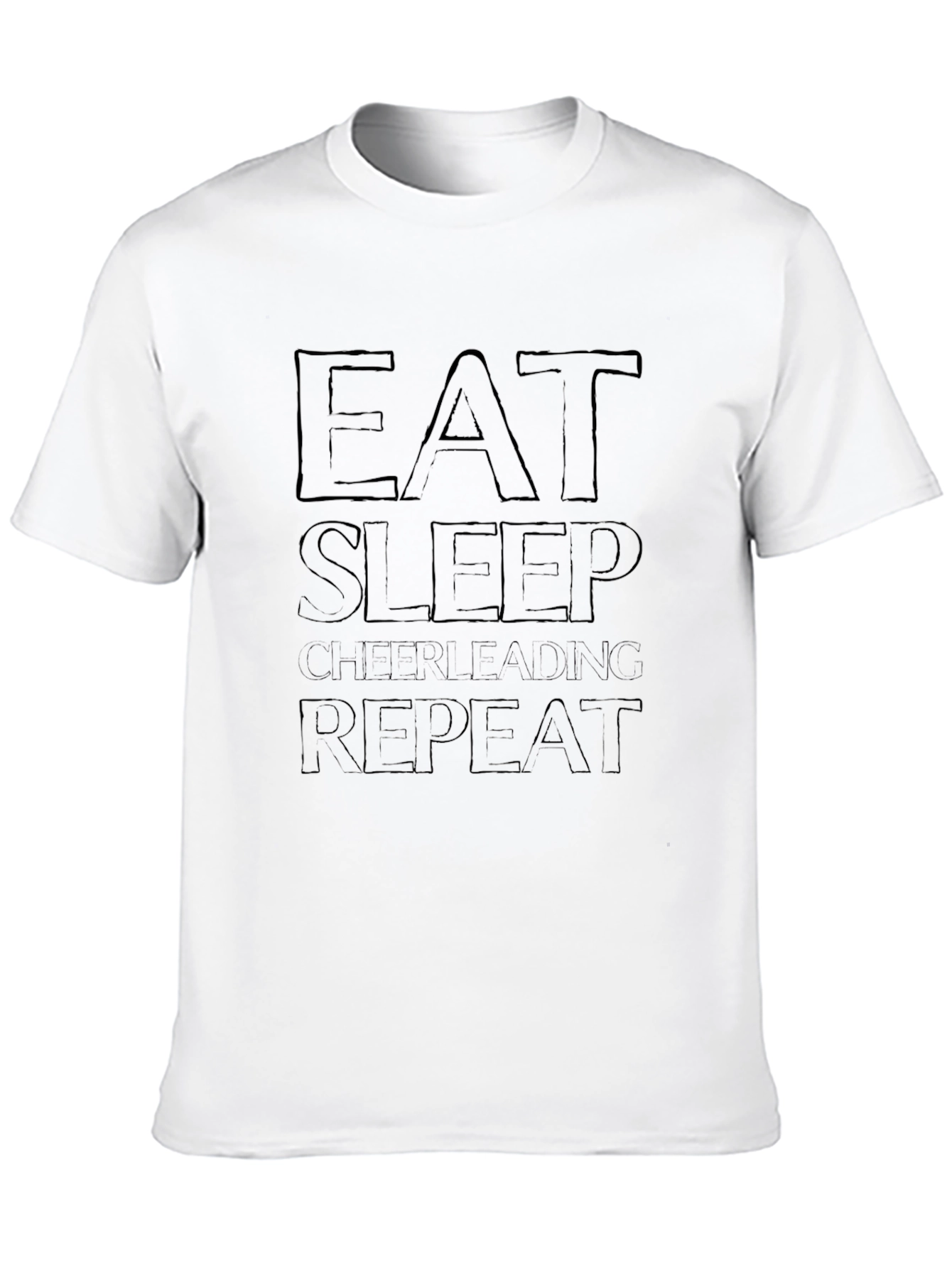 Eat Sleep Cheerleading Repeat Black T-Shirt