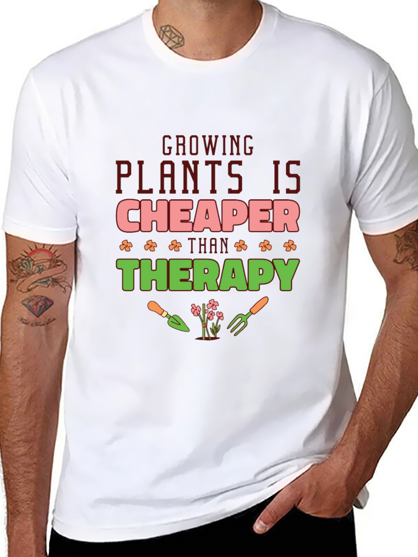 Growing Plants is Cheaper Than Therapy T-Shirt