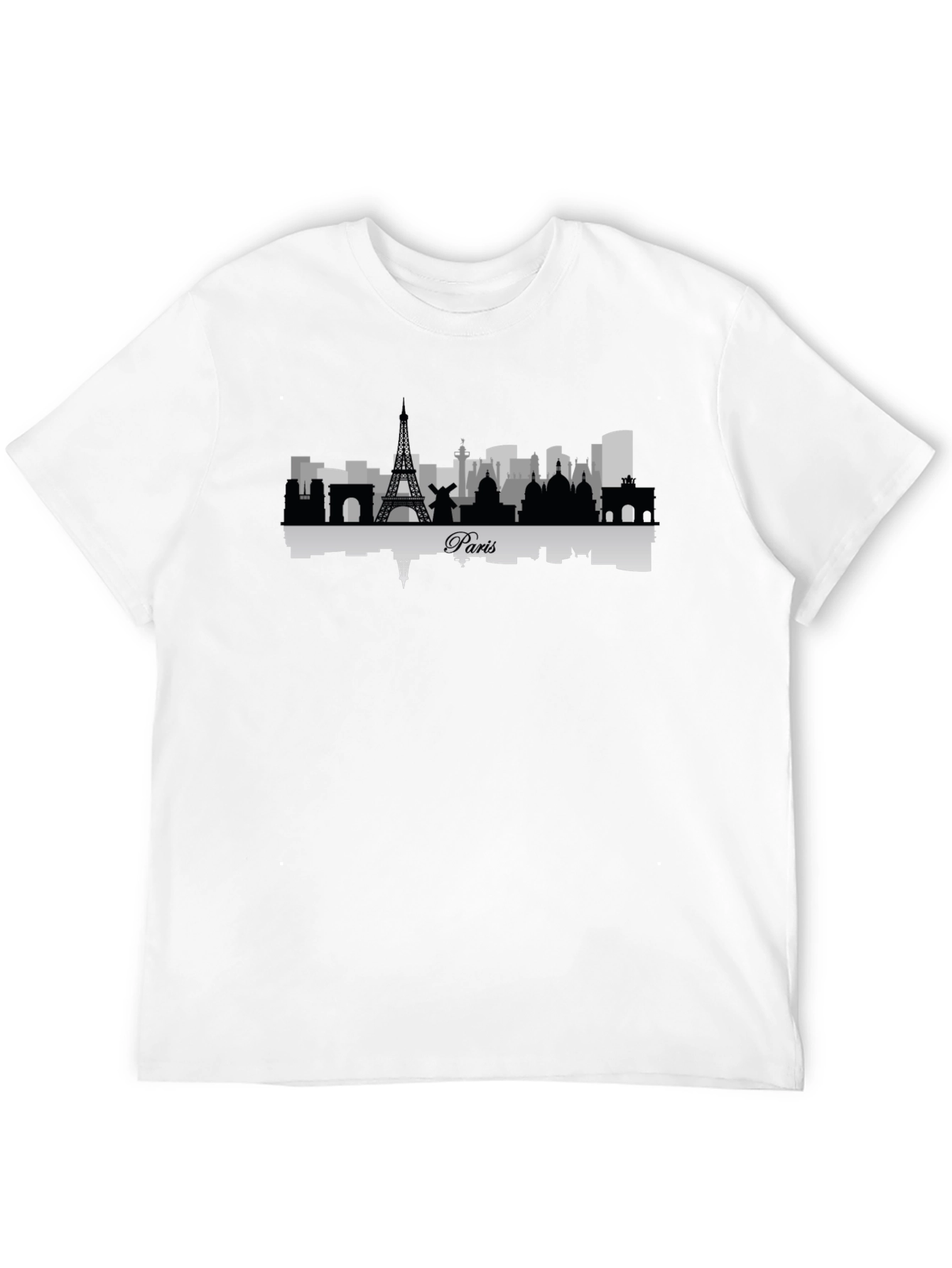 Paris Skyline Graphic Tee - Mens Black T-Shirt