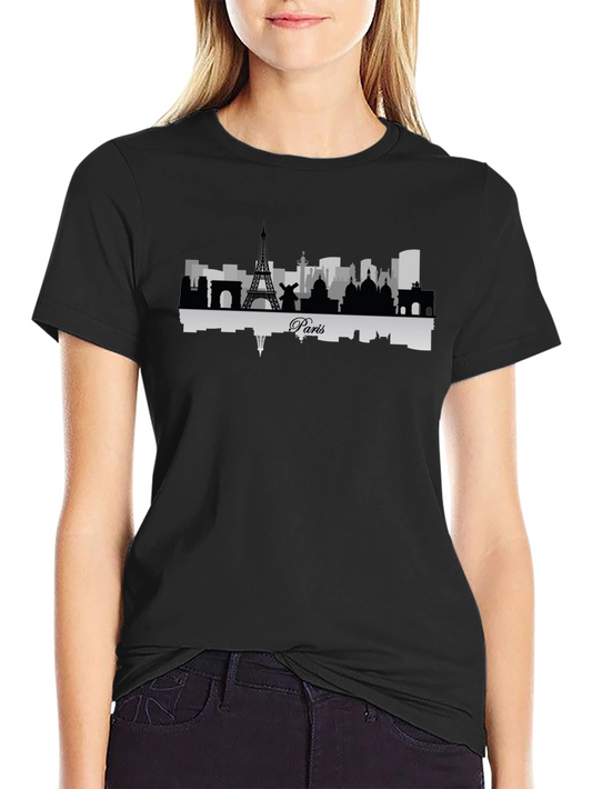 Paris Skyline Graphic Tee - Mens Black T-Shirt