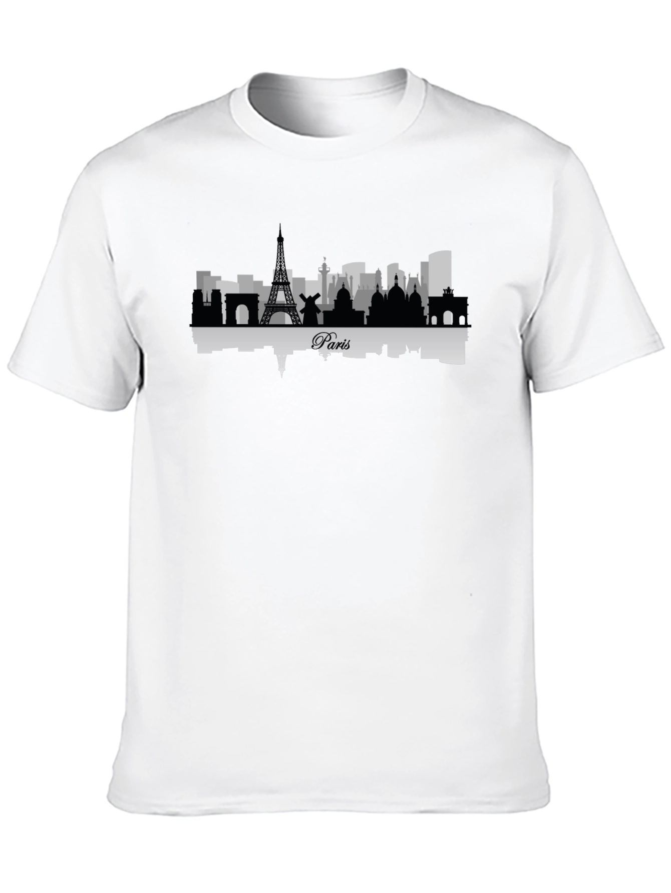 Paris Skyline Graphic Tee - Mens Black T-Shirt