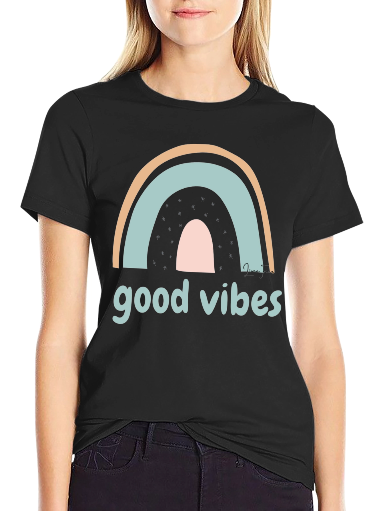 Good Vibes Rainbow Graphic Tee - Unisex