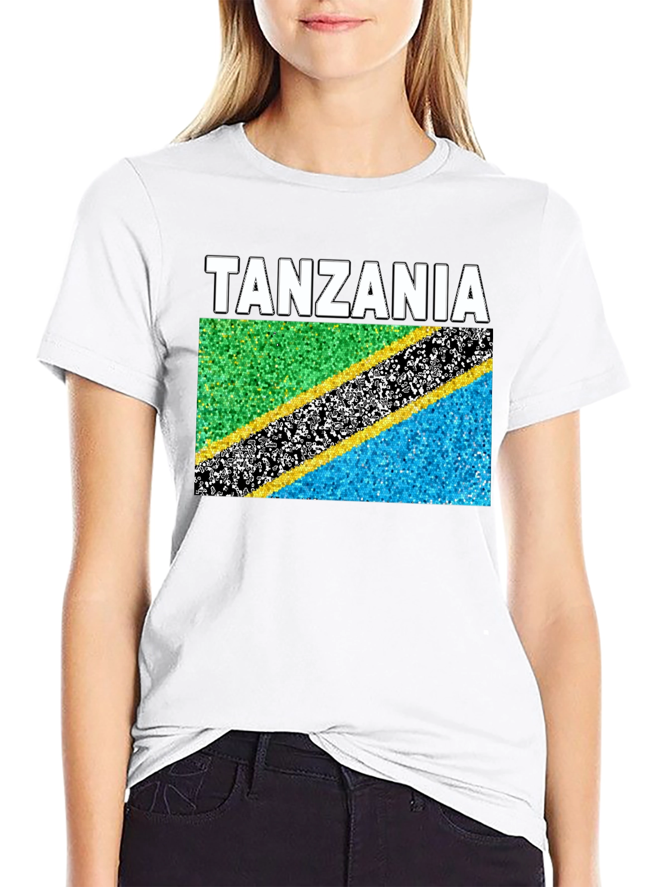 Tanzania Flag Graphic T-Shirt - Black Cotton Tee
