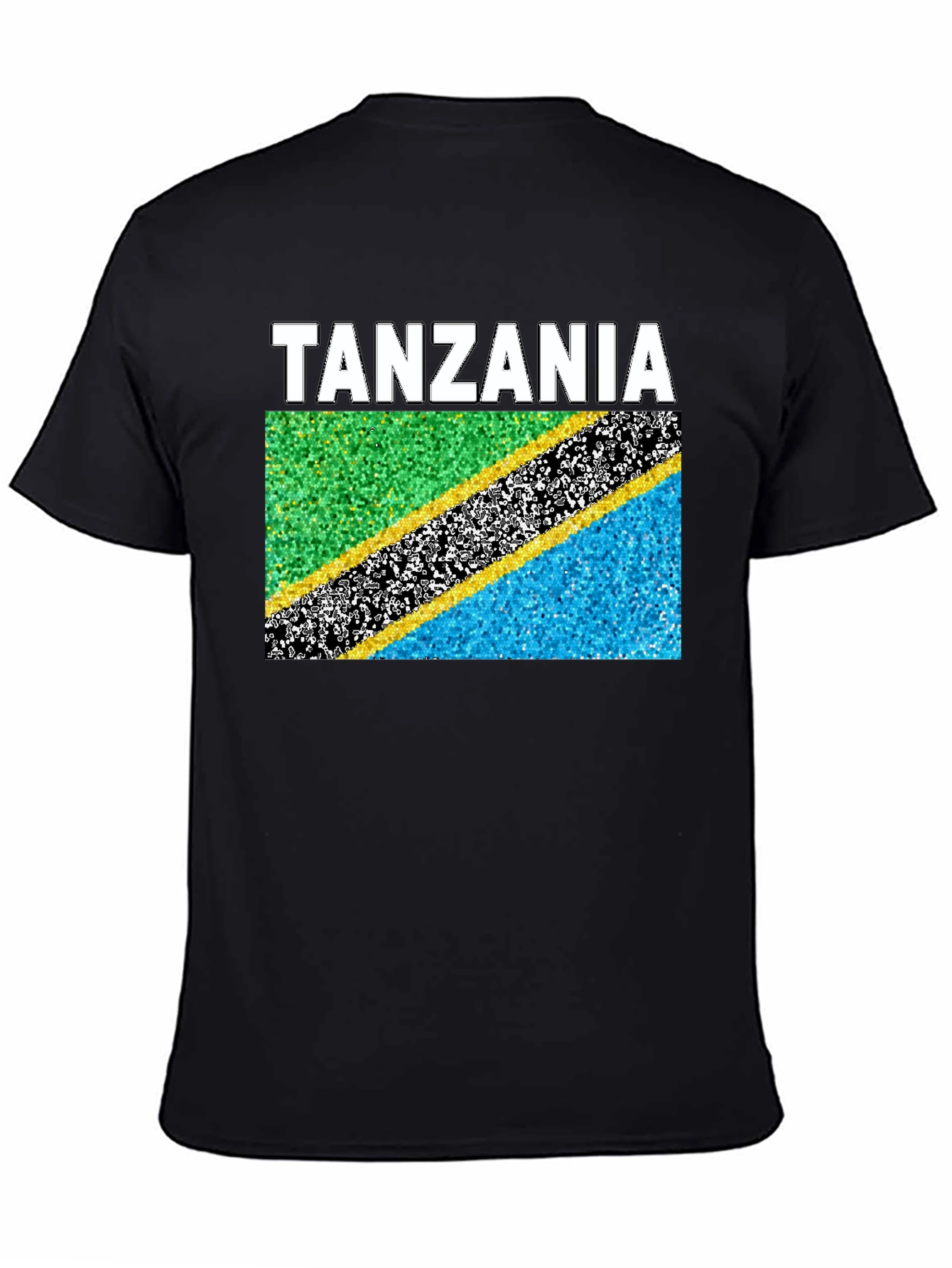 Tanzania Flag Graphic T-Shirt - Black Cotton Tee