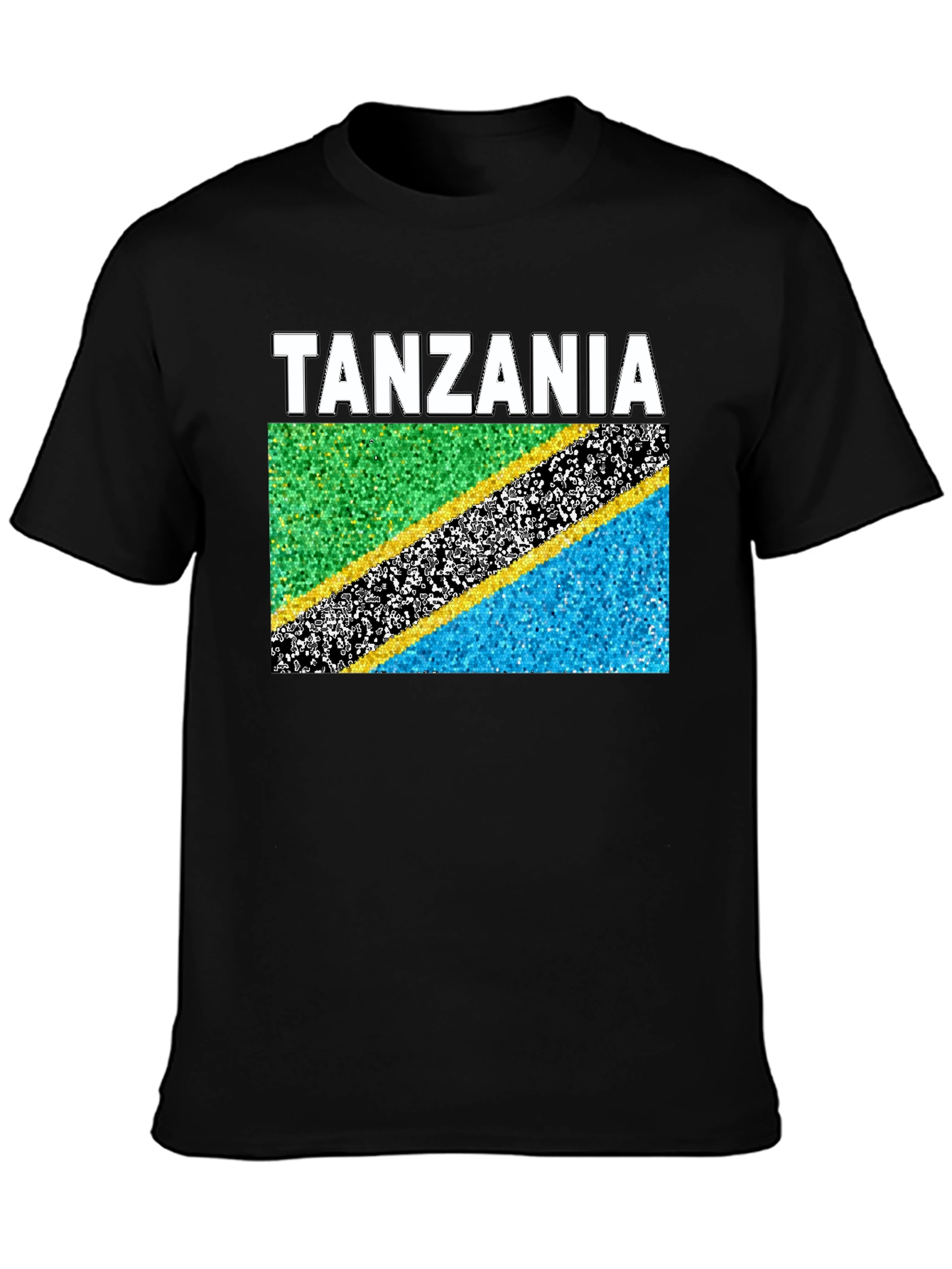 Tanzania Flag Graphic T-Shirt - Black Cotton Tee