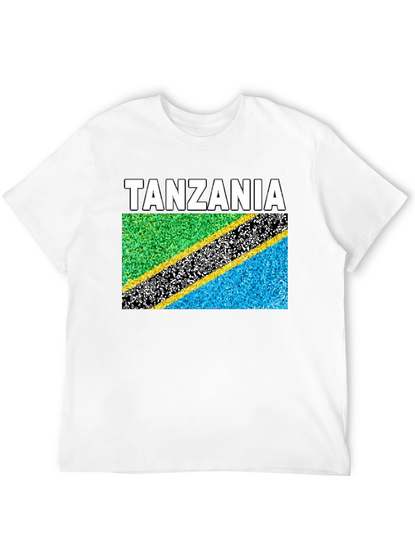 Tanzania Flag Graphic T-Shirt - Black Cotton Tee