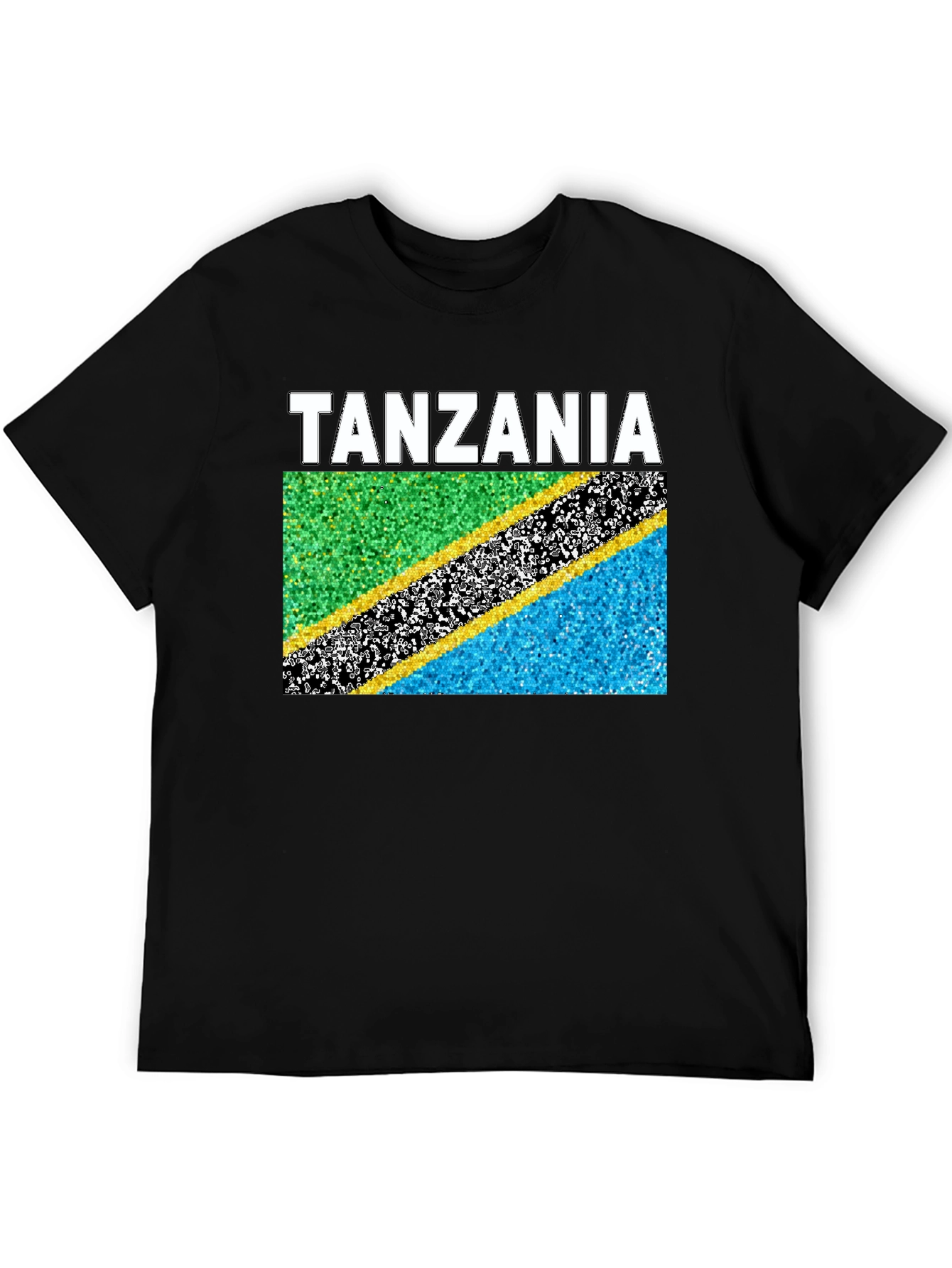Tanzania Flag Graphic T-Shirt - Black Cotton Tee