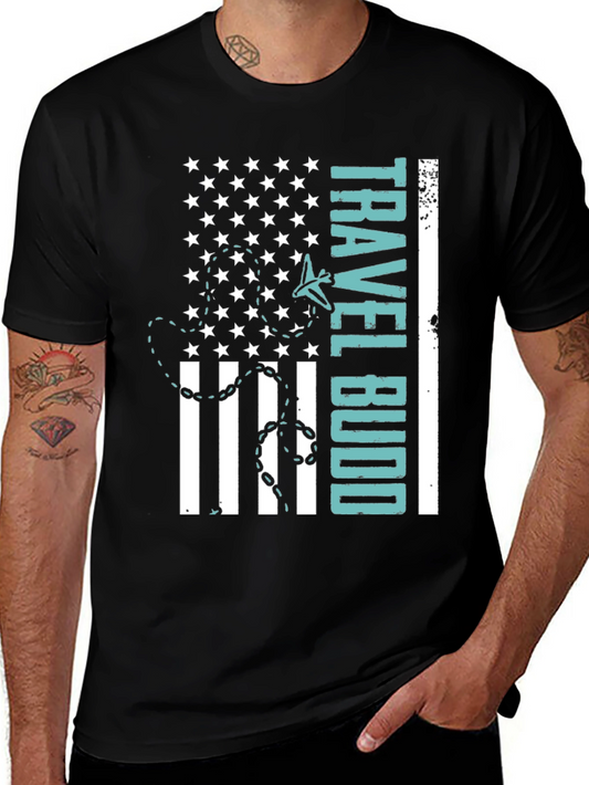 Travel Budd T-Shirt - American Flag Design