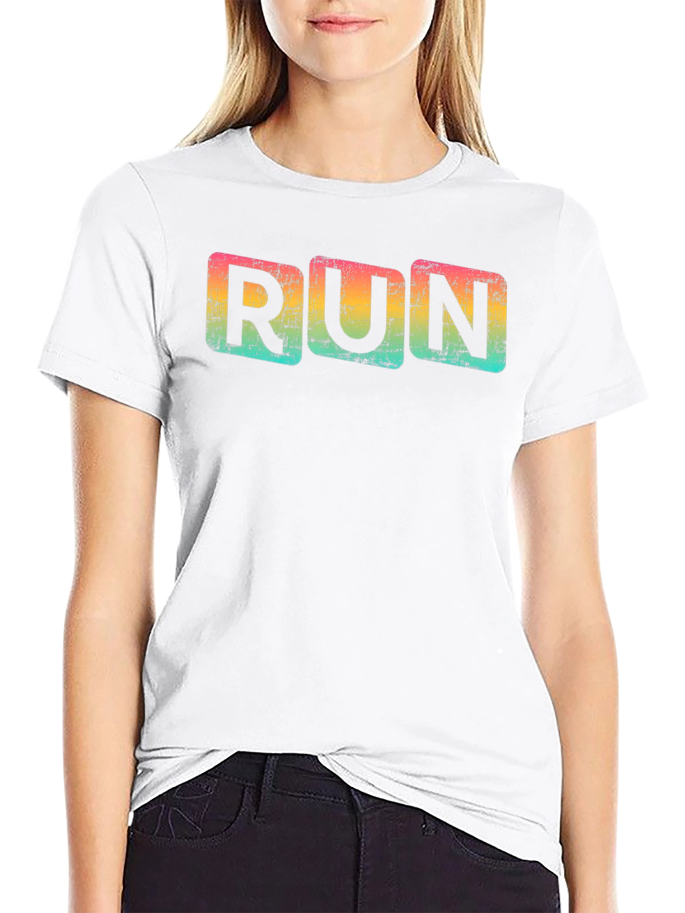 Retro Run T-Shirt - Distressed Design