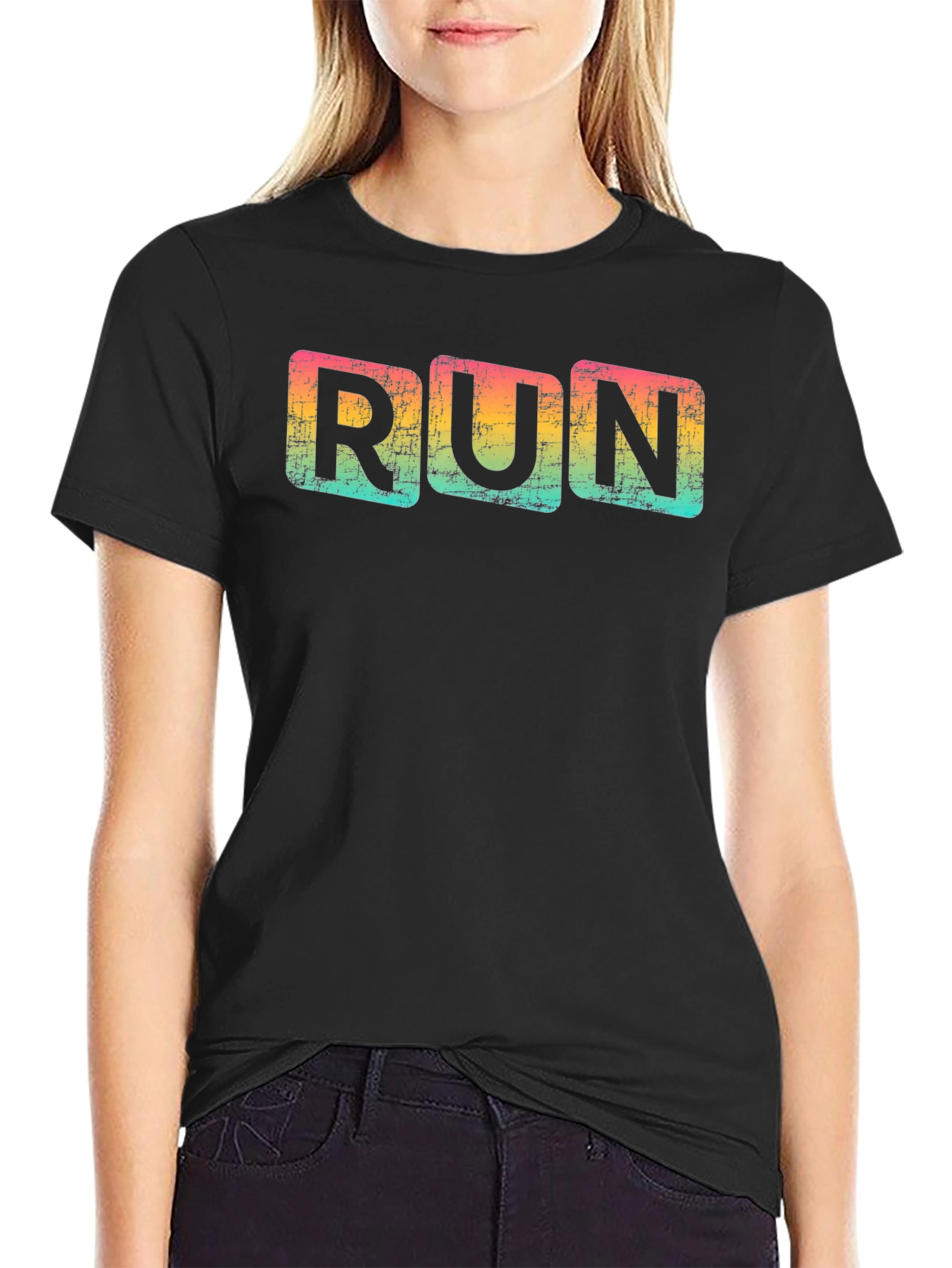 Retro Run T-Shirt - Distressed Design
