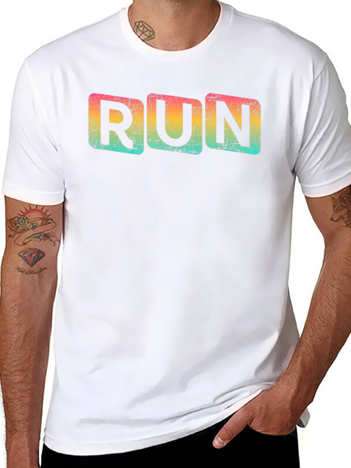 Retro Run T-Shirt - Distressed Design