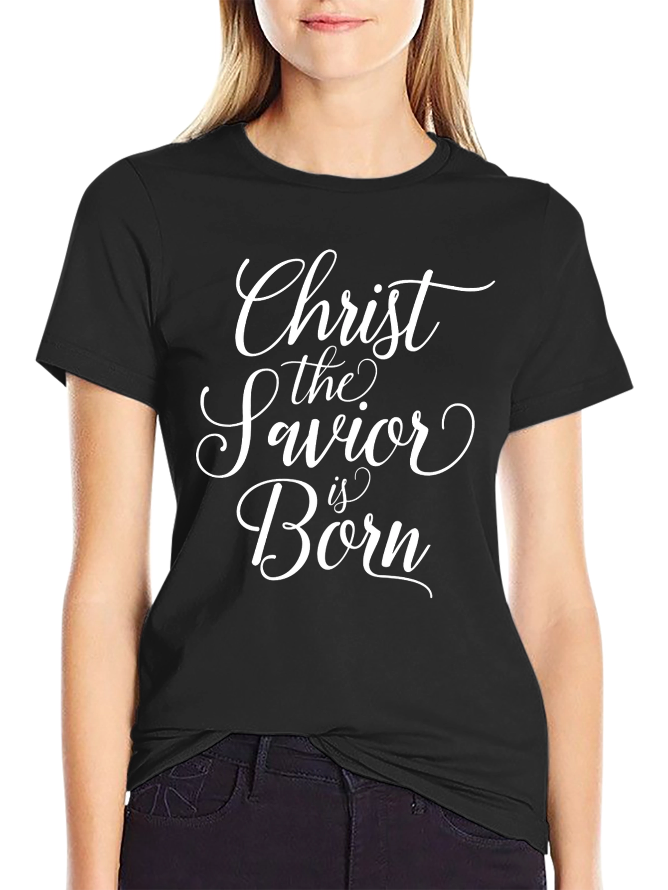 Christ The Savior Is Born T-Shirt Black