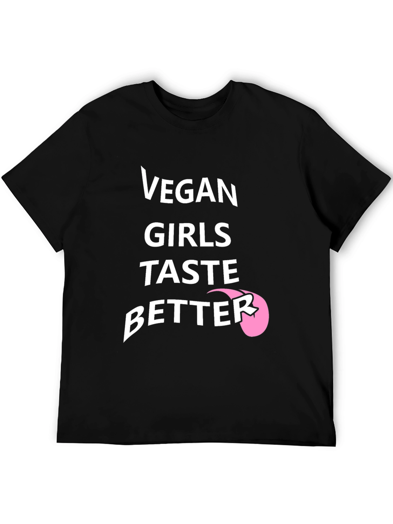 Vegan Girls Taste Better Black Graphic T-Shirt
