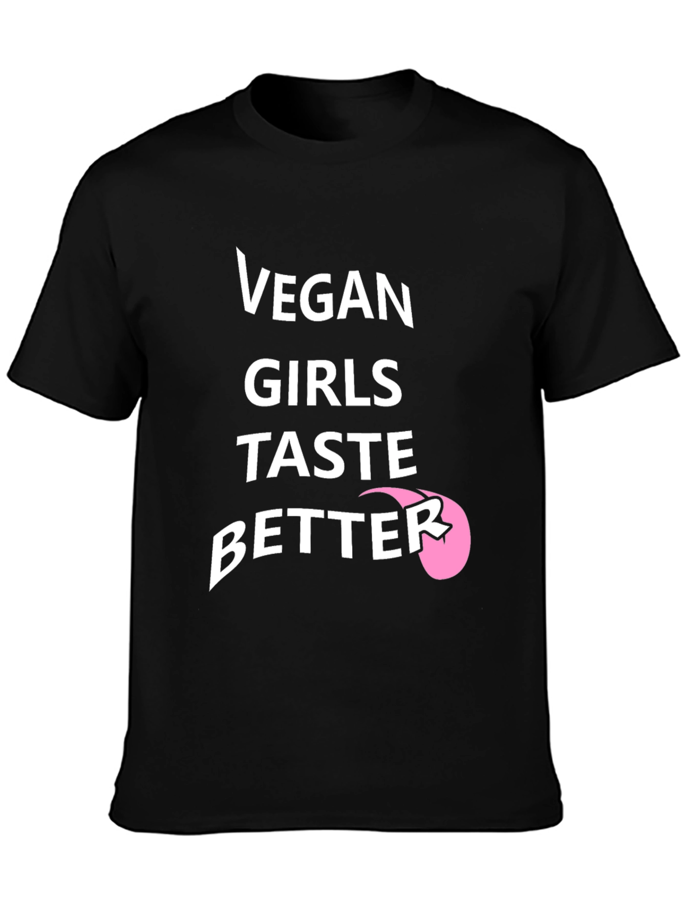 Vegan Girls Taste Better Black Graphic T-Shirt