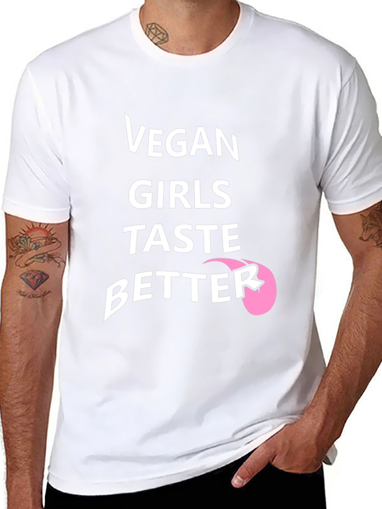 Vegan Girls Taste Better Black Graphic T-Shirt