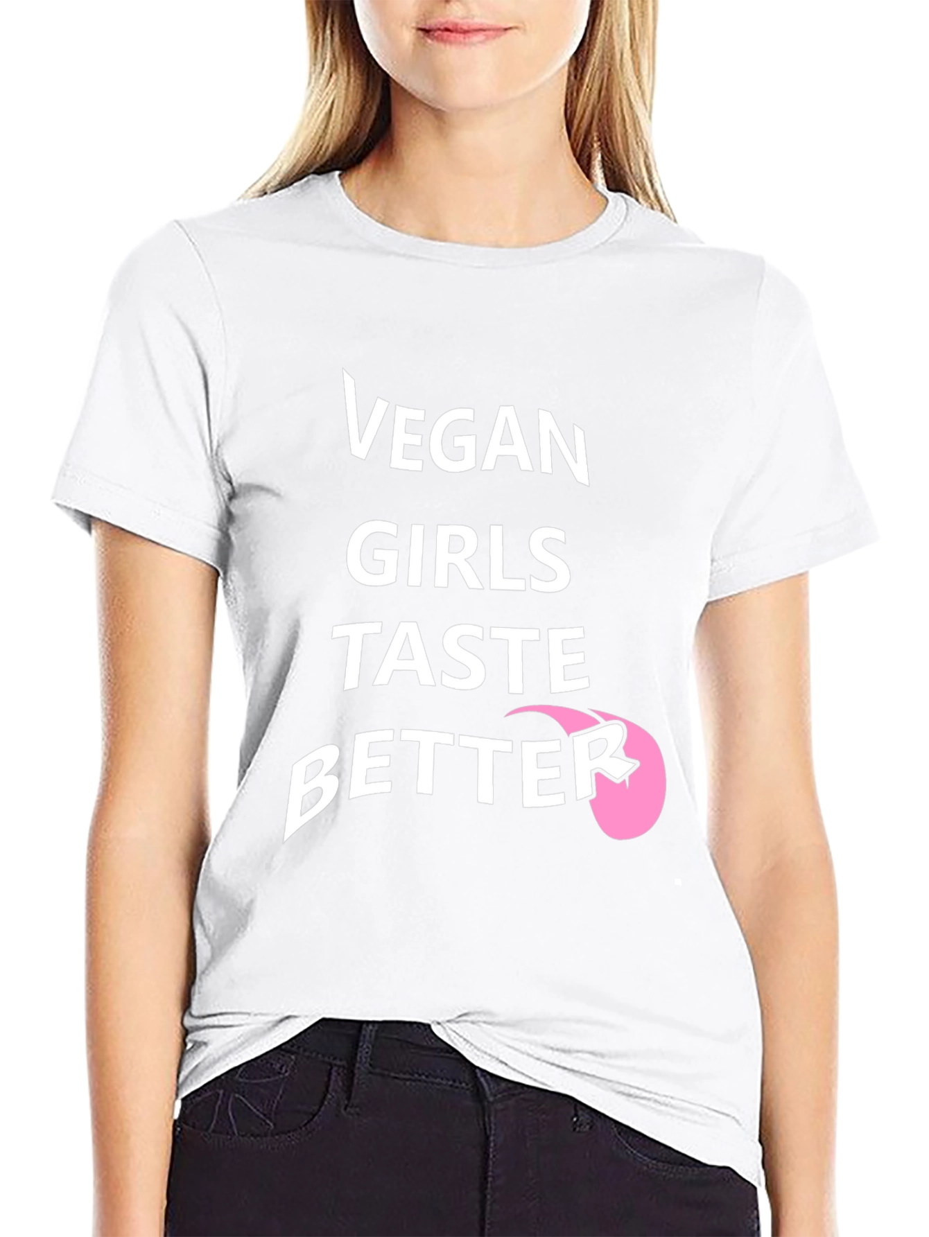 Vegan Girls Taste Better Black Graphic T-Shirt
