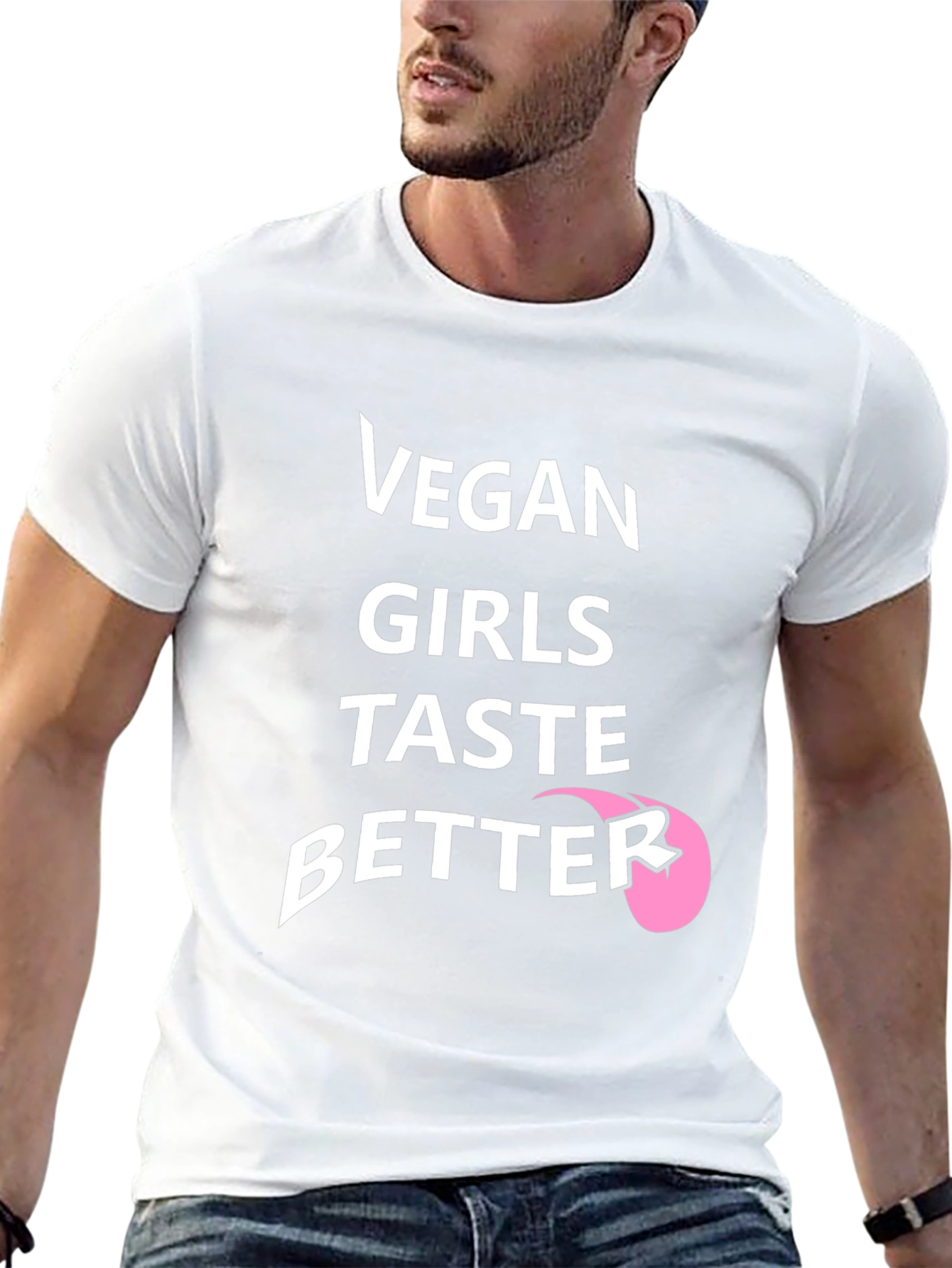 Vegan Girls Taste Better Black Graphic T-Shirt
