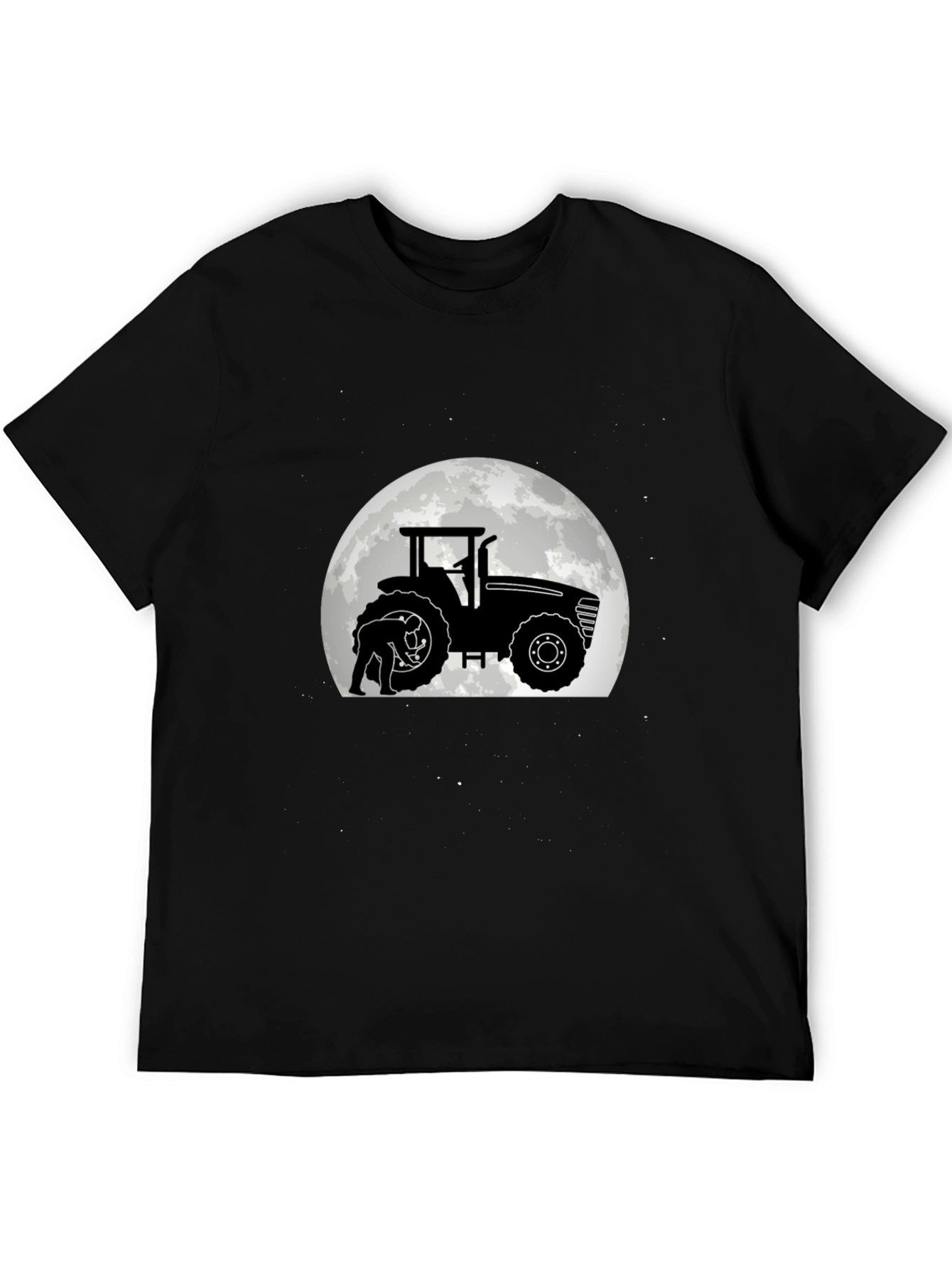 Tractor & Moon Graphic Tee - Black