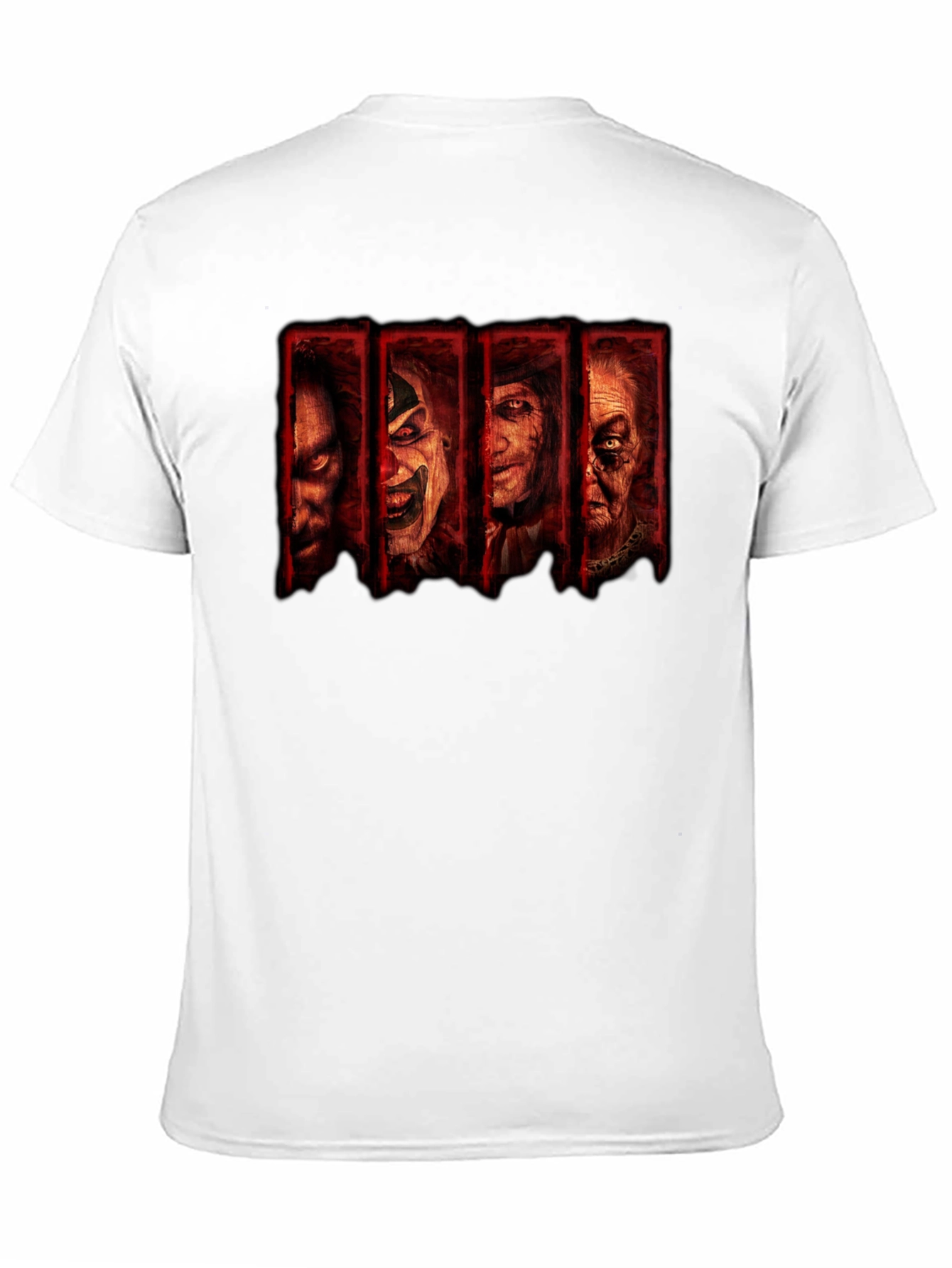 Horror Movie Villain Collage Black T-Shirt