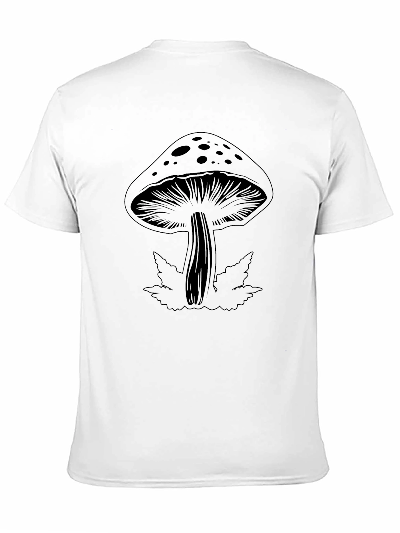 Mushroom Graphic Print Black T-Shirt