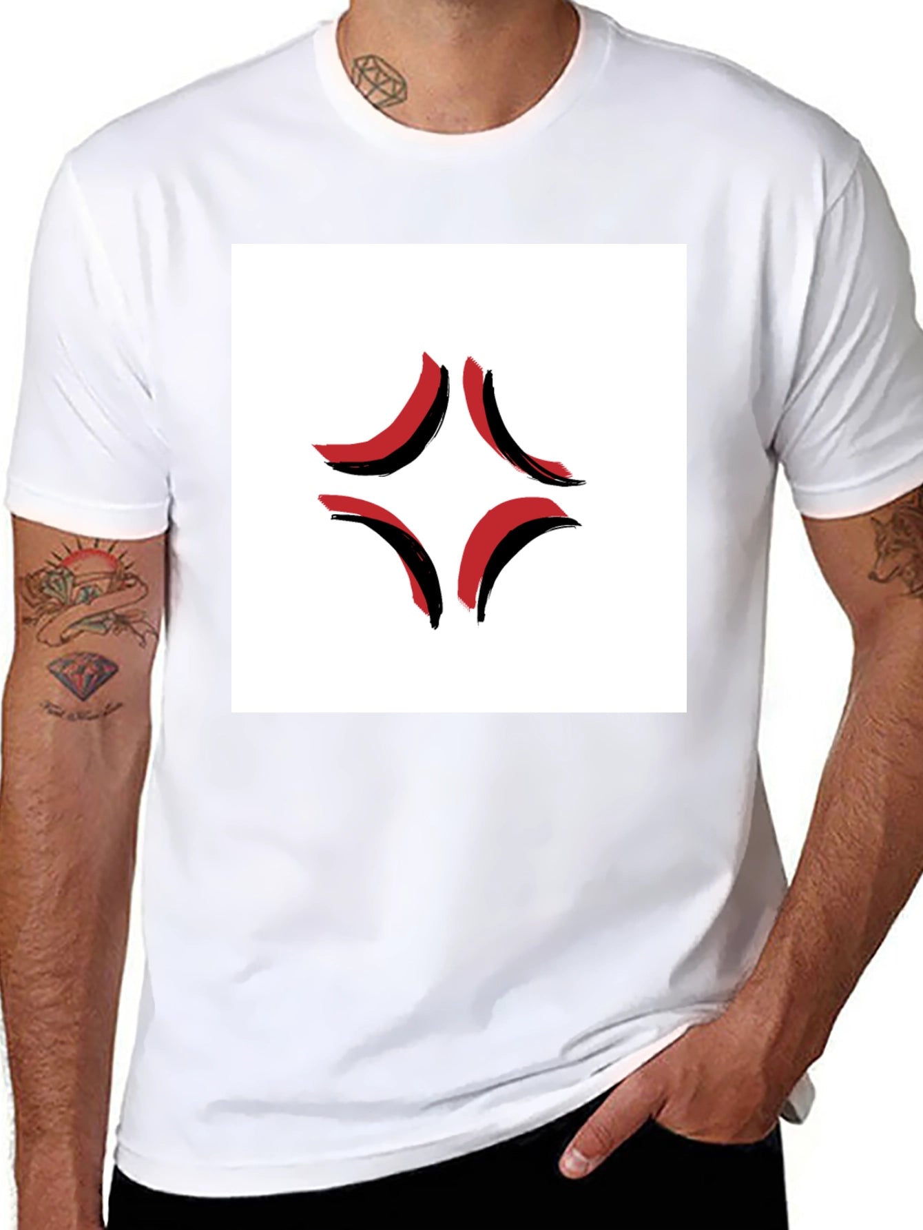 Angry Mark Graphic Black T-Shirt