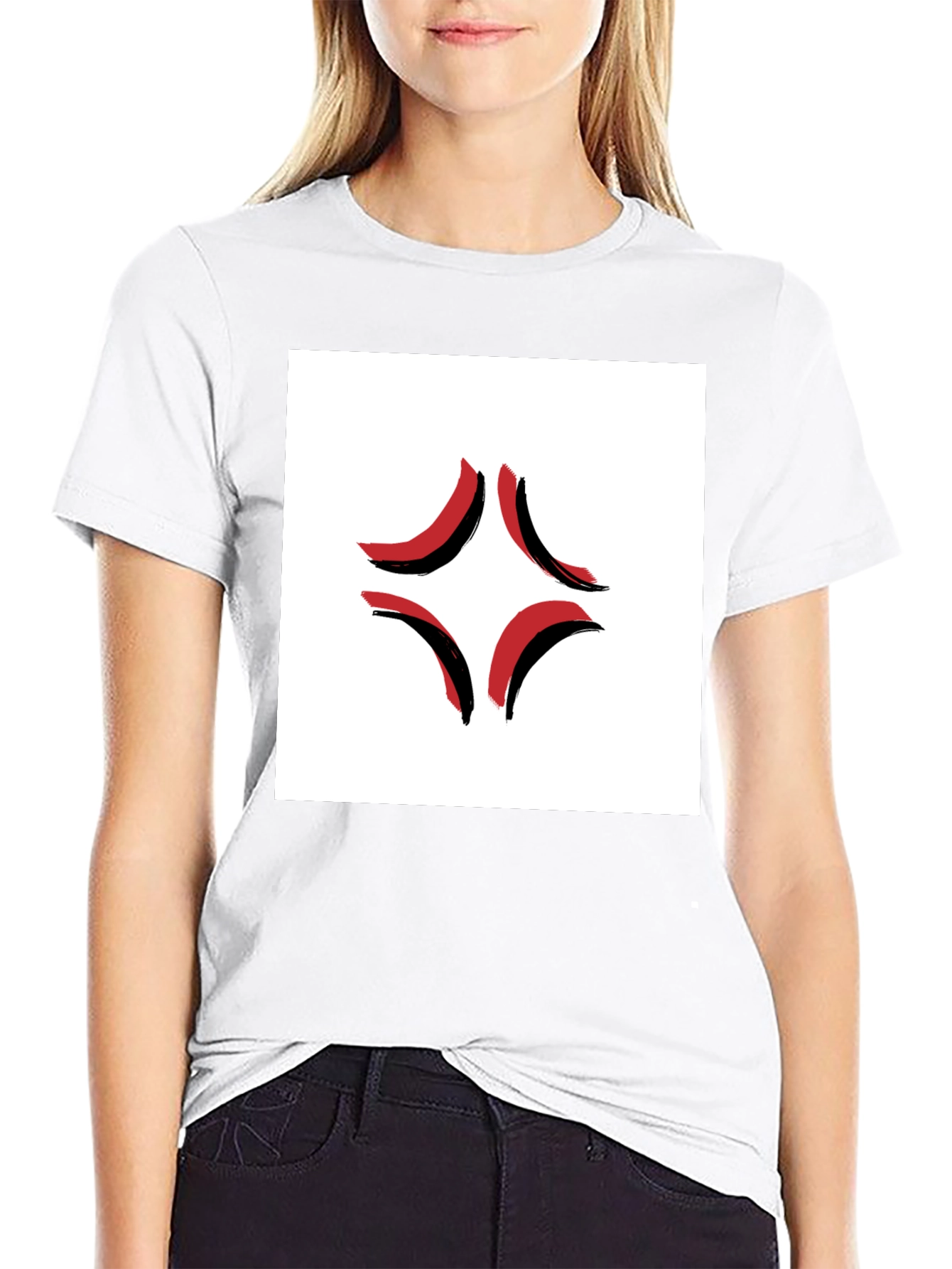 Angry Mark Graphic Black T-Shirt