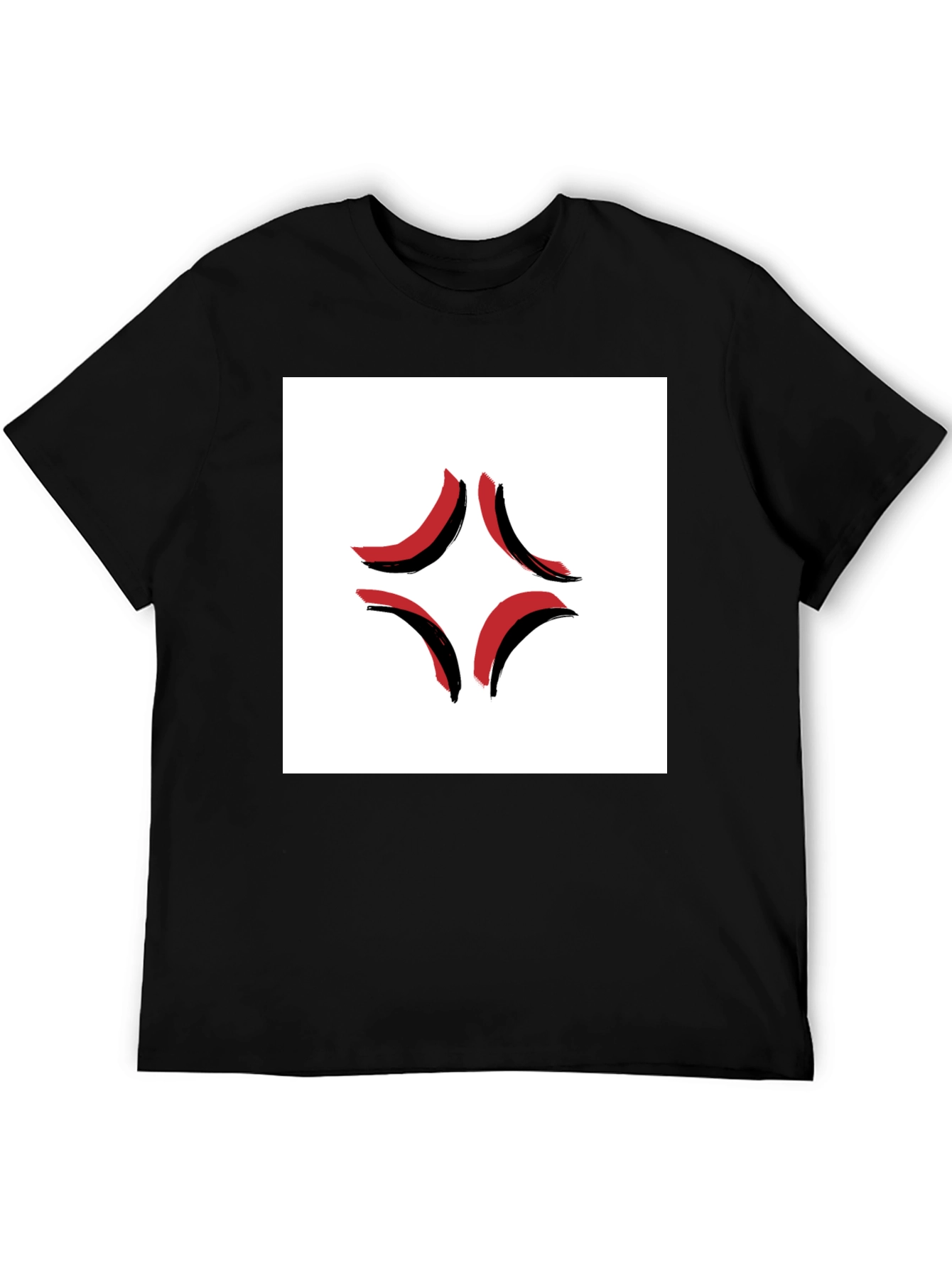 Angry Mark Graphic Black T-Shirt