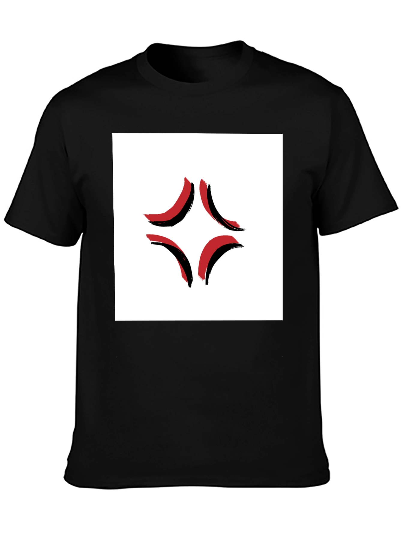 Angry Mark Graphic Black T-Shirt