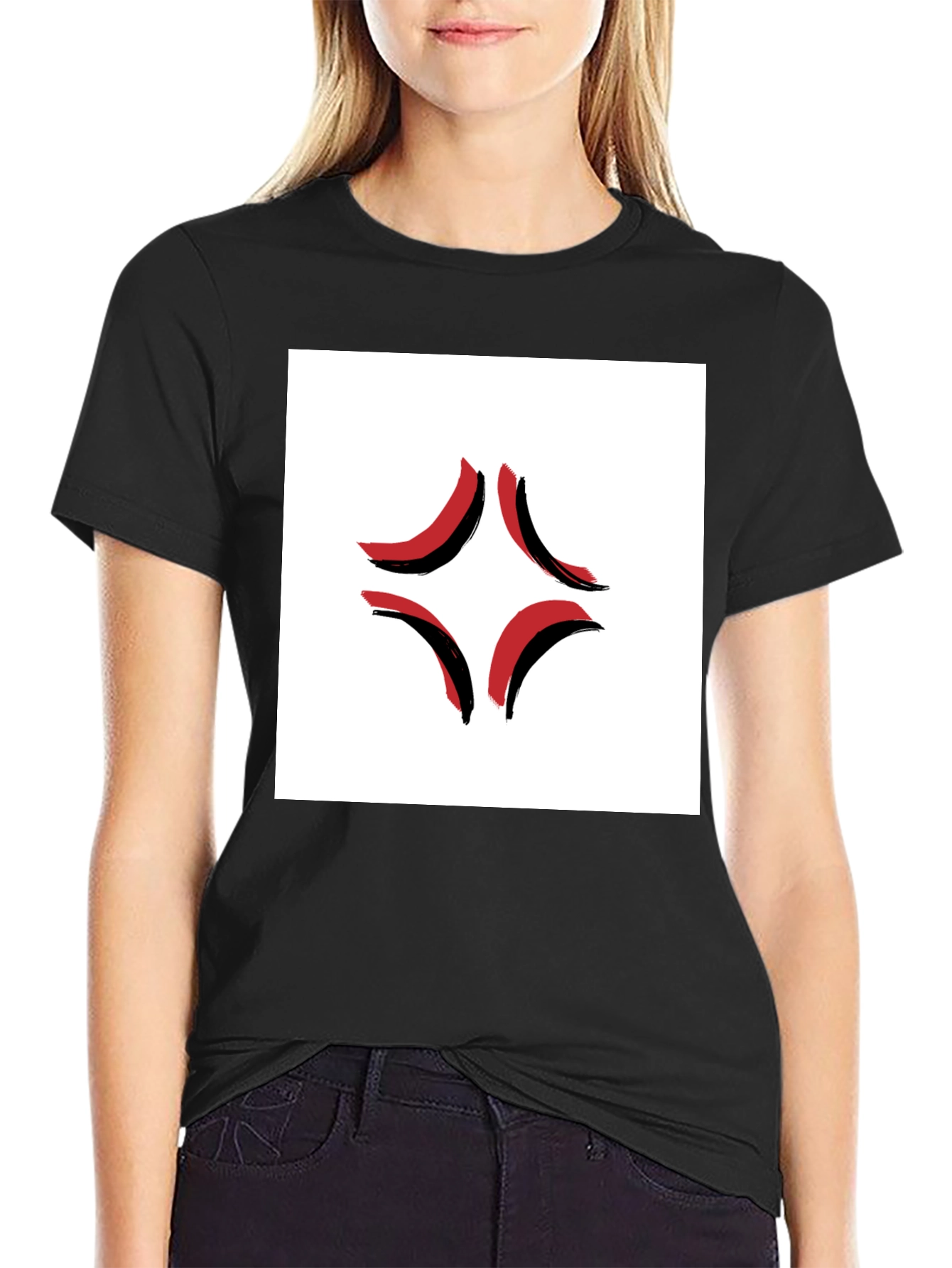 Angry Mark Graphic Black T-Shirt