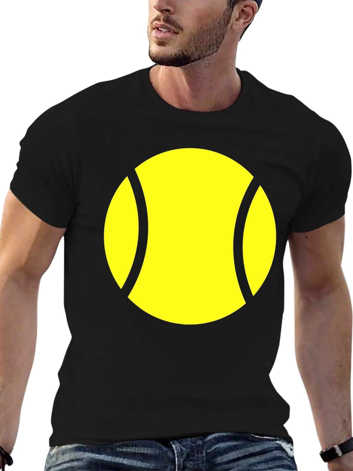 Tennis Ball Graphic T-Shirt - Black