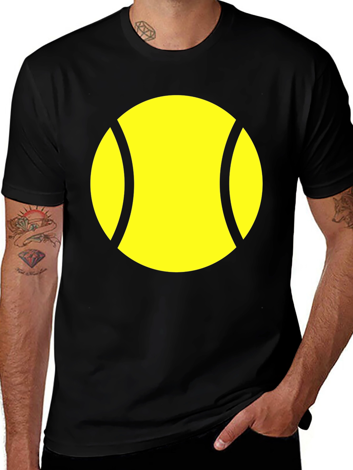 Tennis Ball Graphic T-Shirt - Black