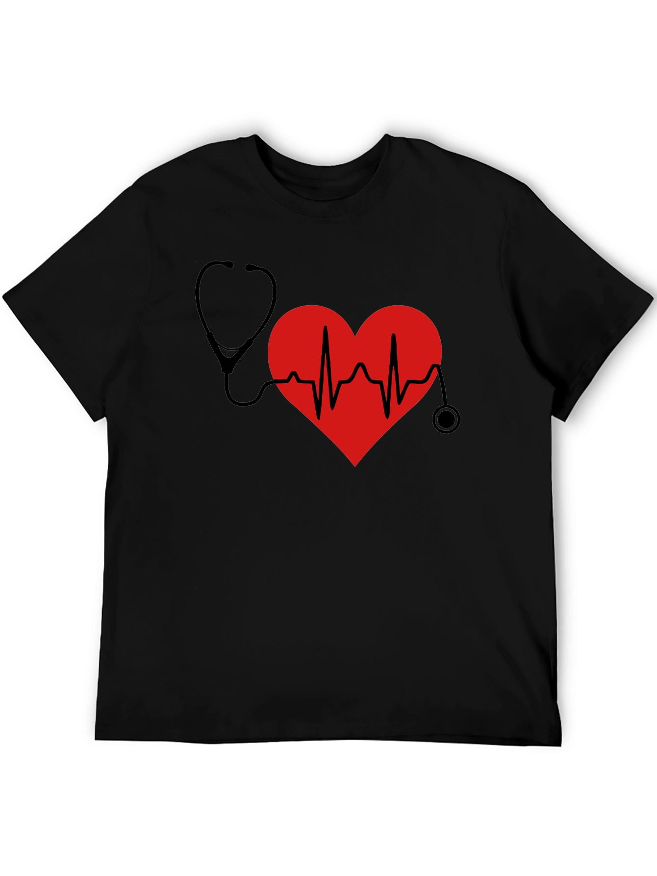 Heartbeat Stethoscope Graphic T-Shirt - Doctor Nurse Gift
