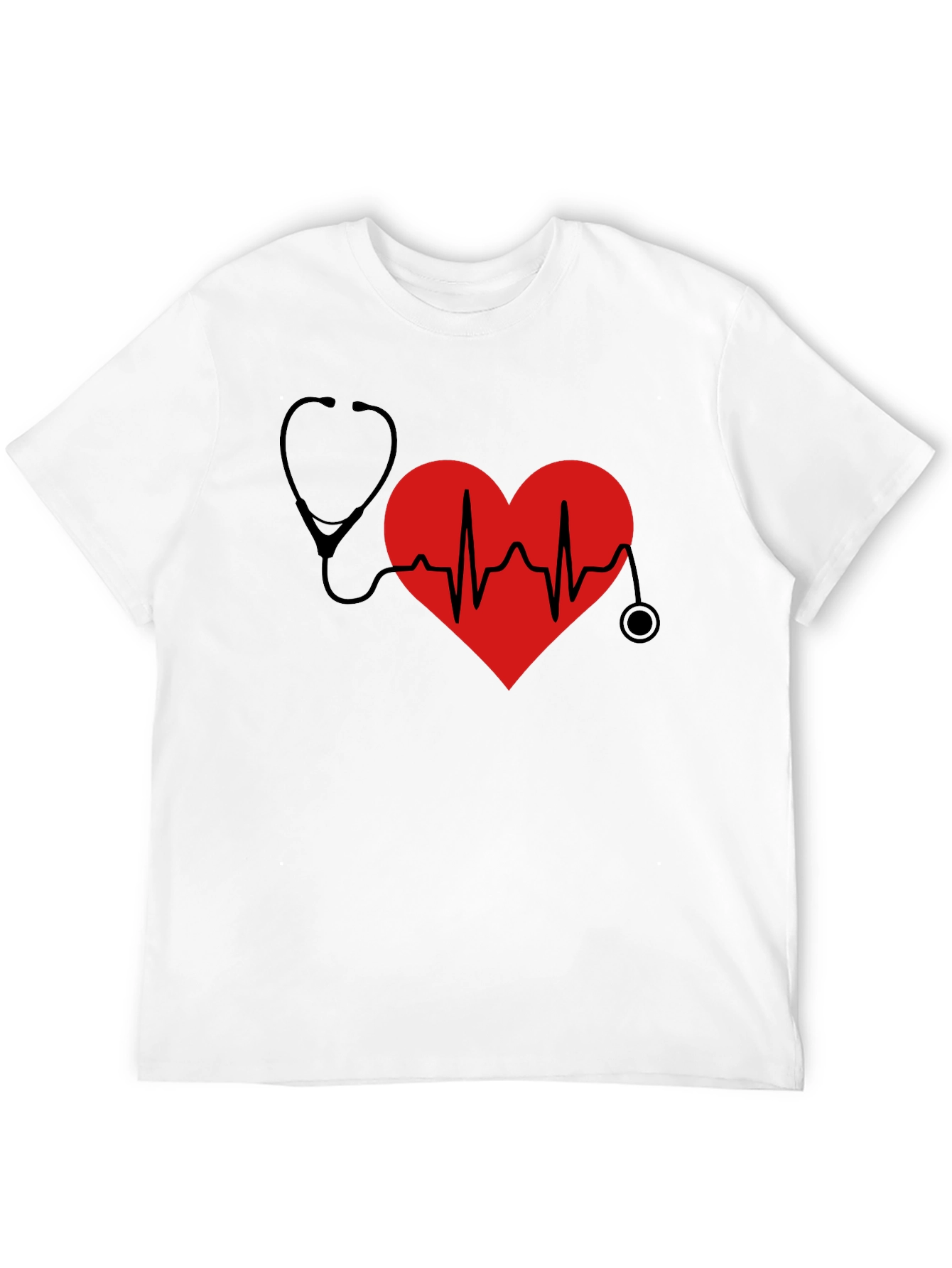 Heartbeat Stethoscope Graphic T-Shirt - Doctor Nurse Gift