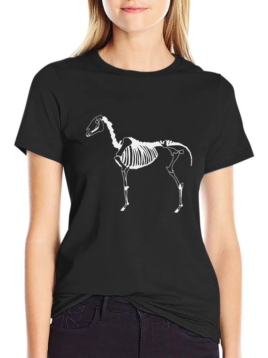 Horse Skeleton Graphic Tee - Black