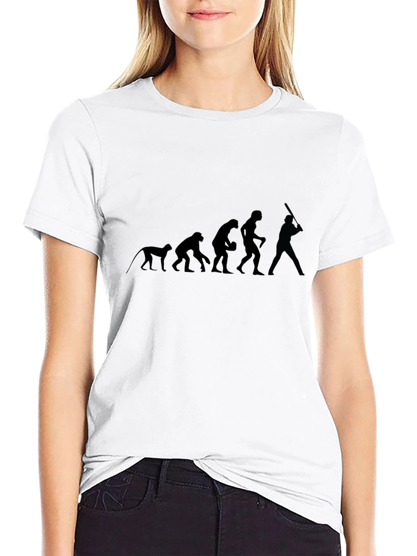 Evolution of Baseball Black Graphic Tee