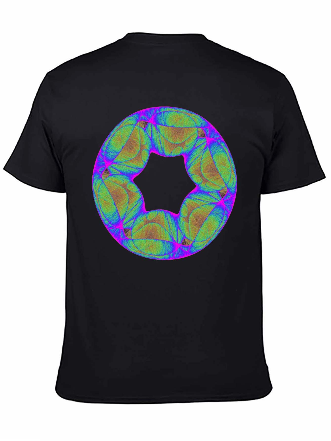 Abstract Geometric Graphic Black T-Shirt