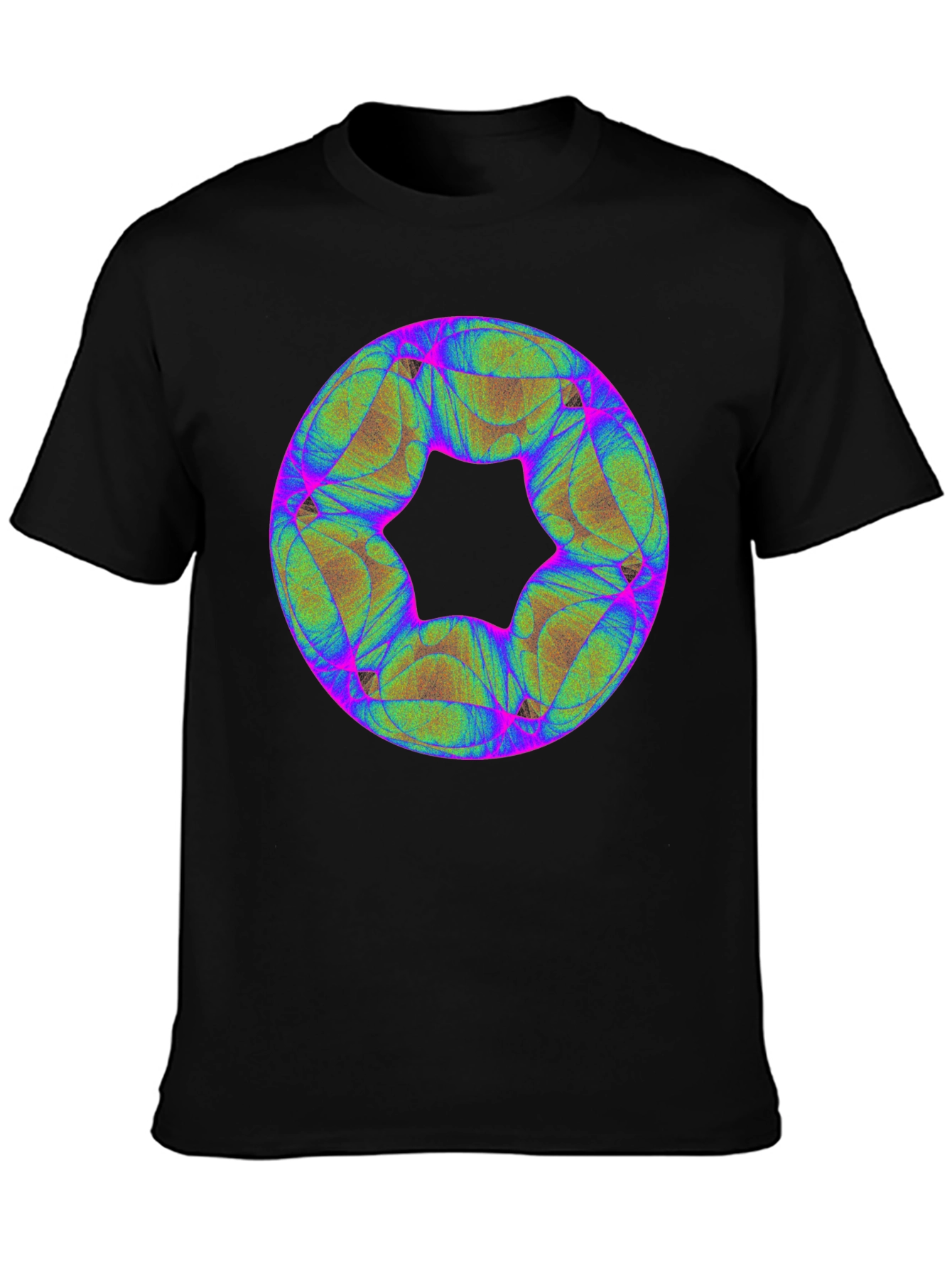 Abstract Geometric Graphic Black T-Shirt