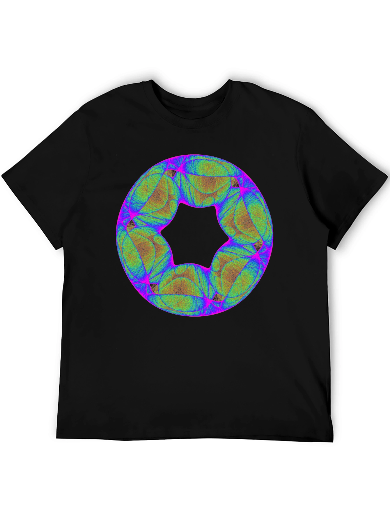 Abstract Geometric Graphic Black T-Shirt
