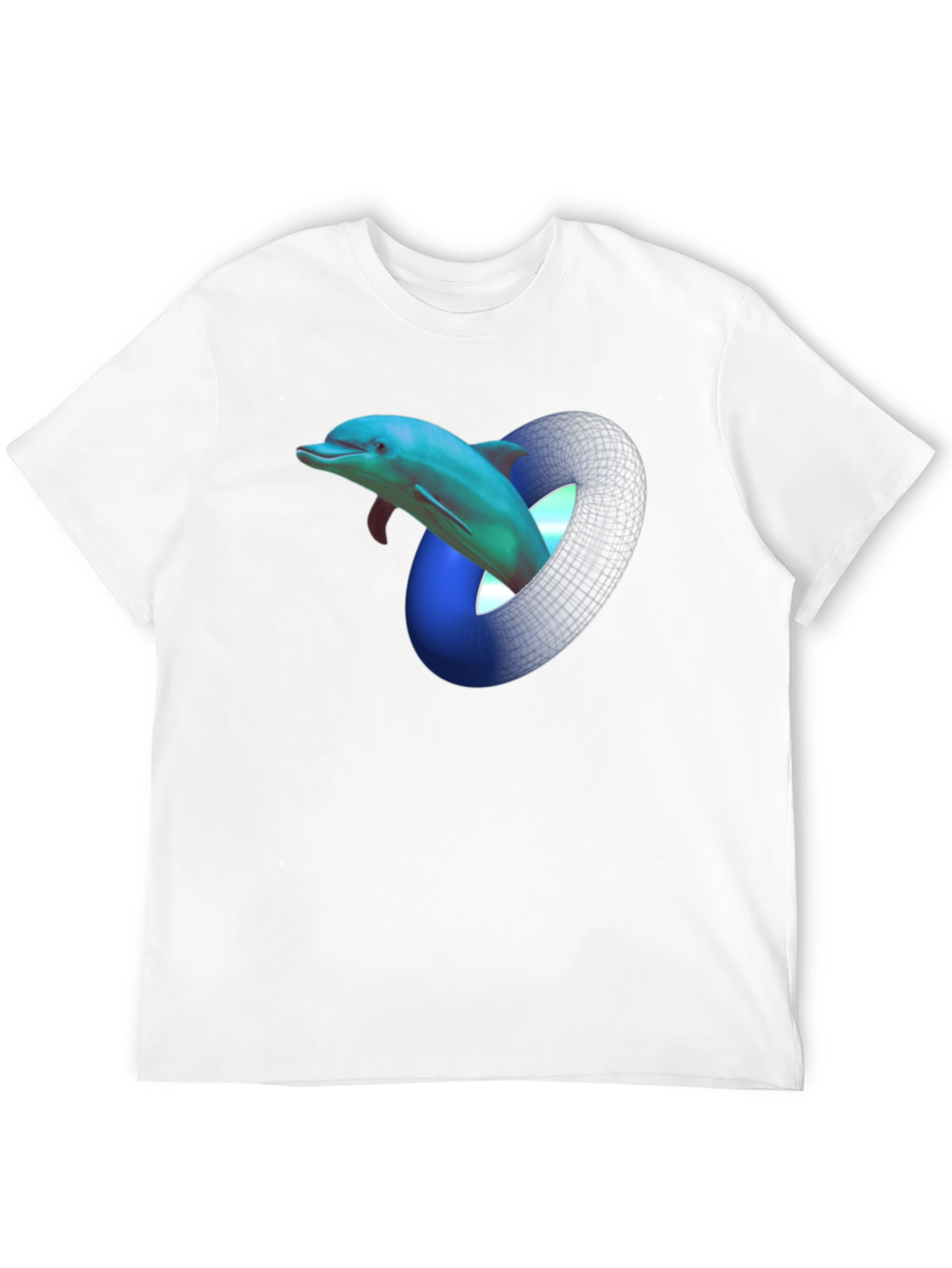 Dolphin Mobius Strip Graphic Black T-Shirt