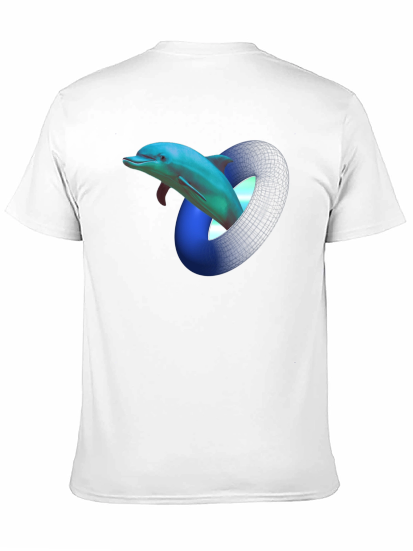 Dolphin Mobius Strip Graphic Black T-Shirt