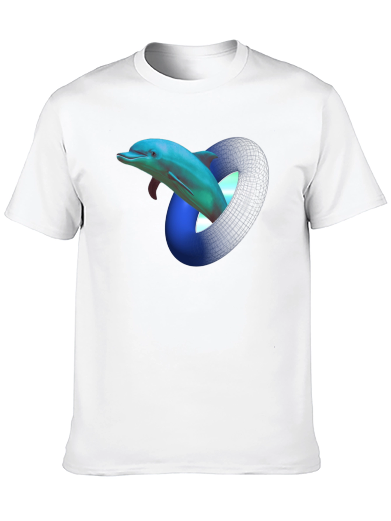 Dolphin Mobius Strip Graphic Black T-Shirt