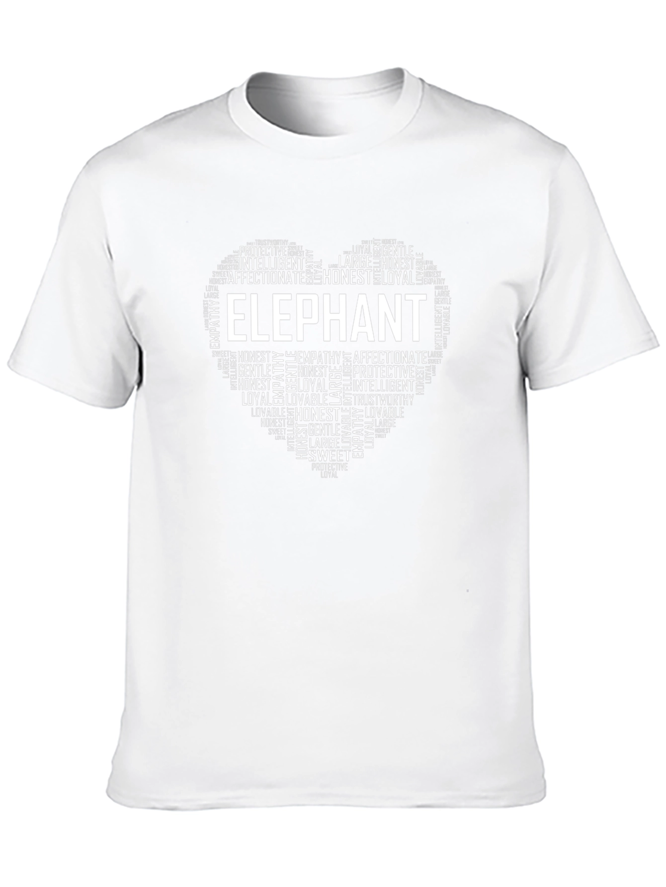 Elephant Word Art Heart T-Shirt