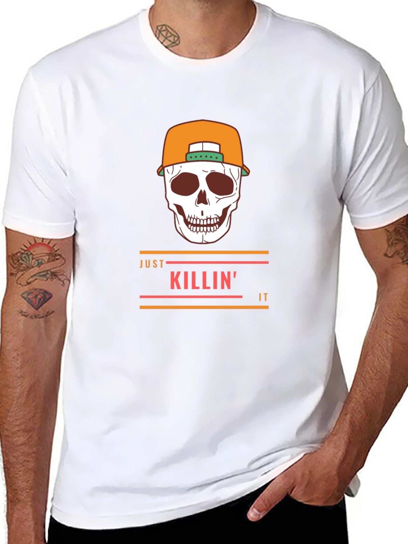 Just Killin It Skull Graphic Tee - Stylish T-Shirt