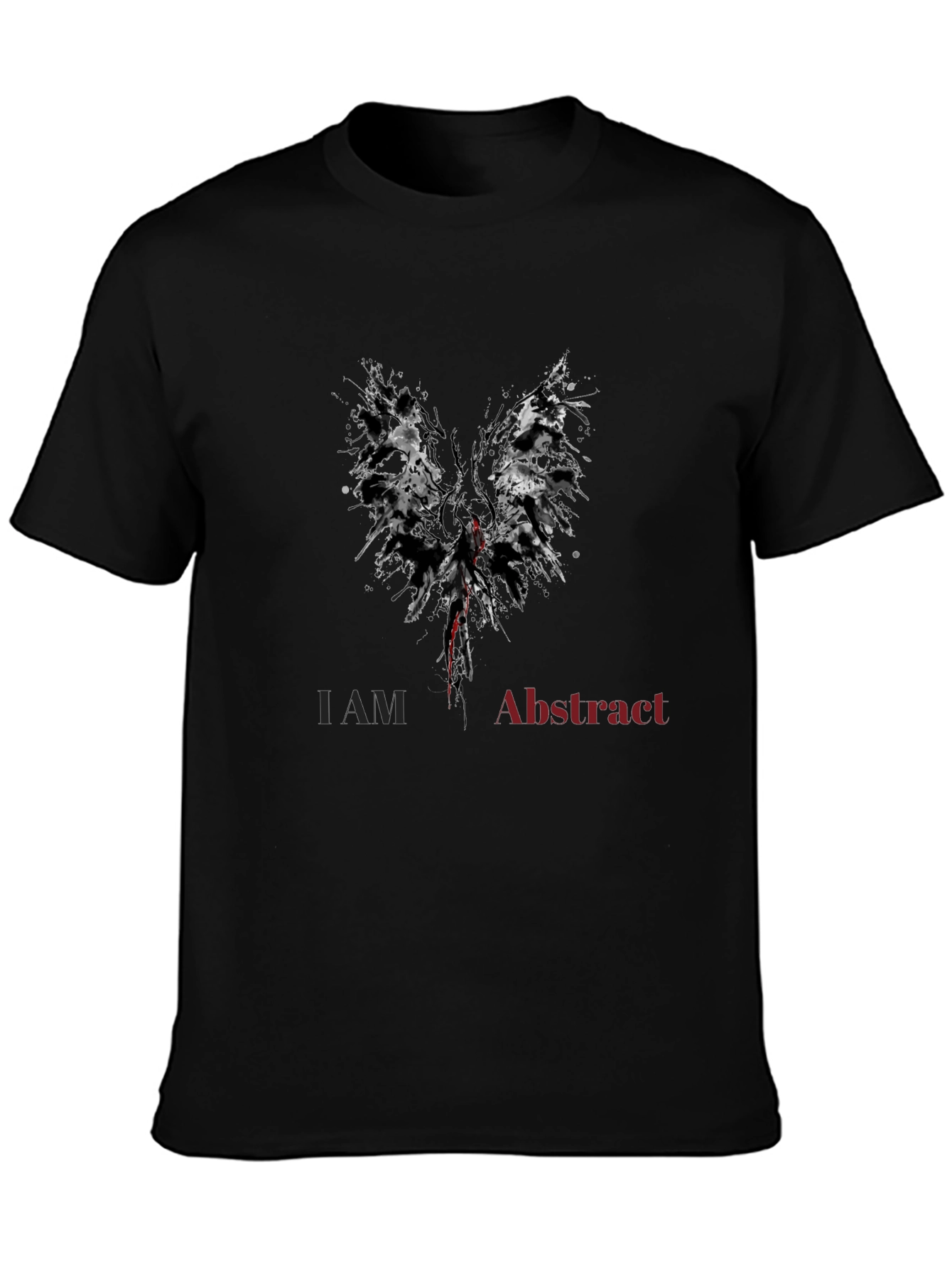 Abstract Wings Mens Black Graphic T-Shirt