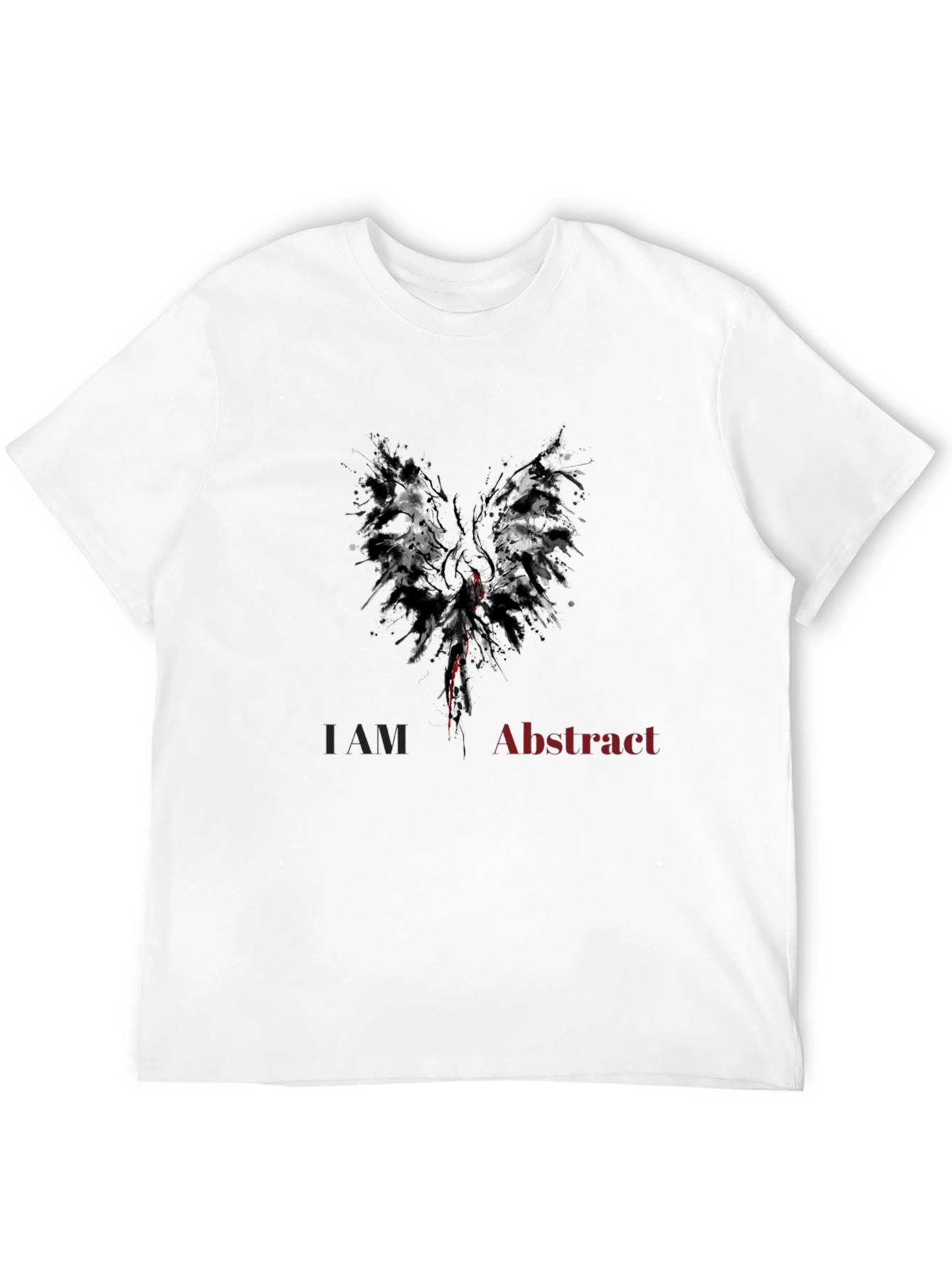 Abstract Wings Mens Black Graphic T-Shirt