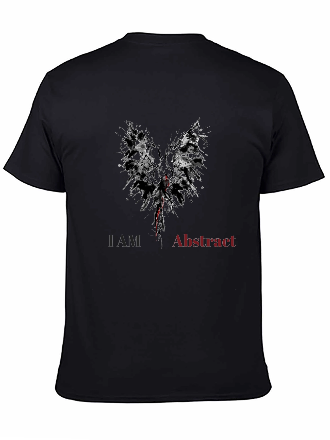 Abstract Wings Mens Black Graphic T-Shirt