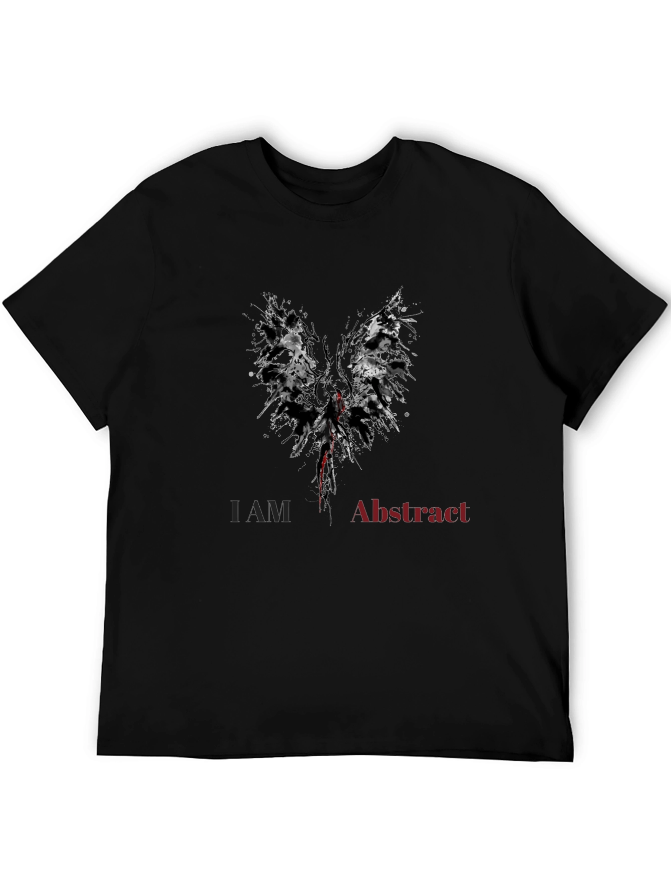 Abstract Wings Mens Black Graphic T-Shirt