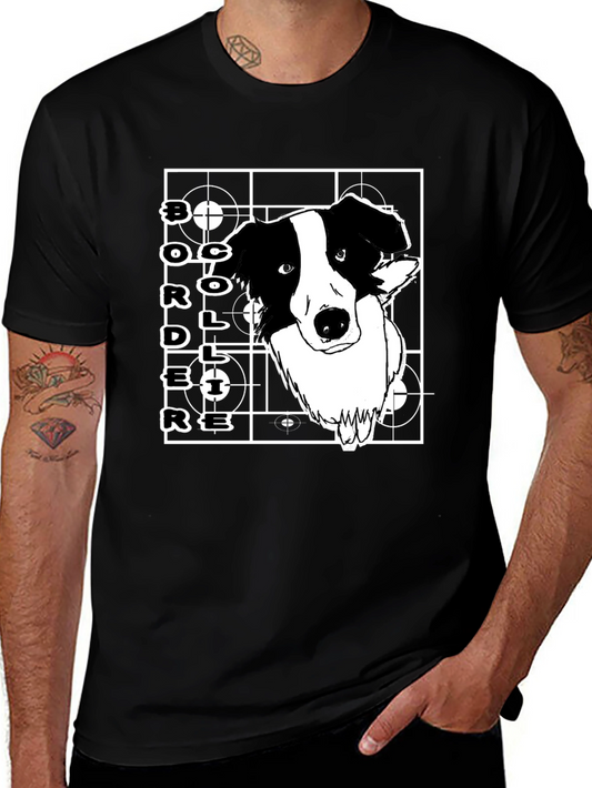 Border Collie Graphic T-Shirt - Black Cotton Tee