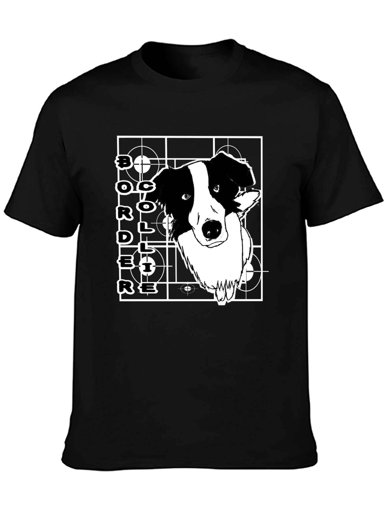 Border Collie Graphic T-Shirt - Black Cotton Tee