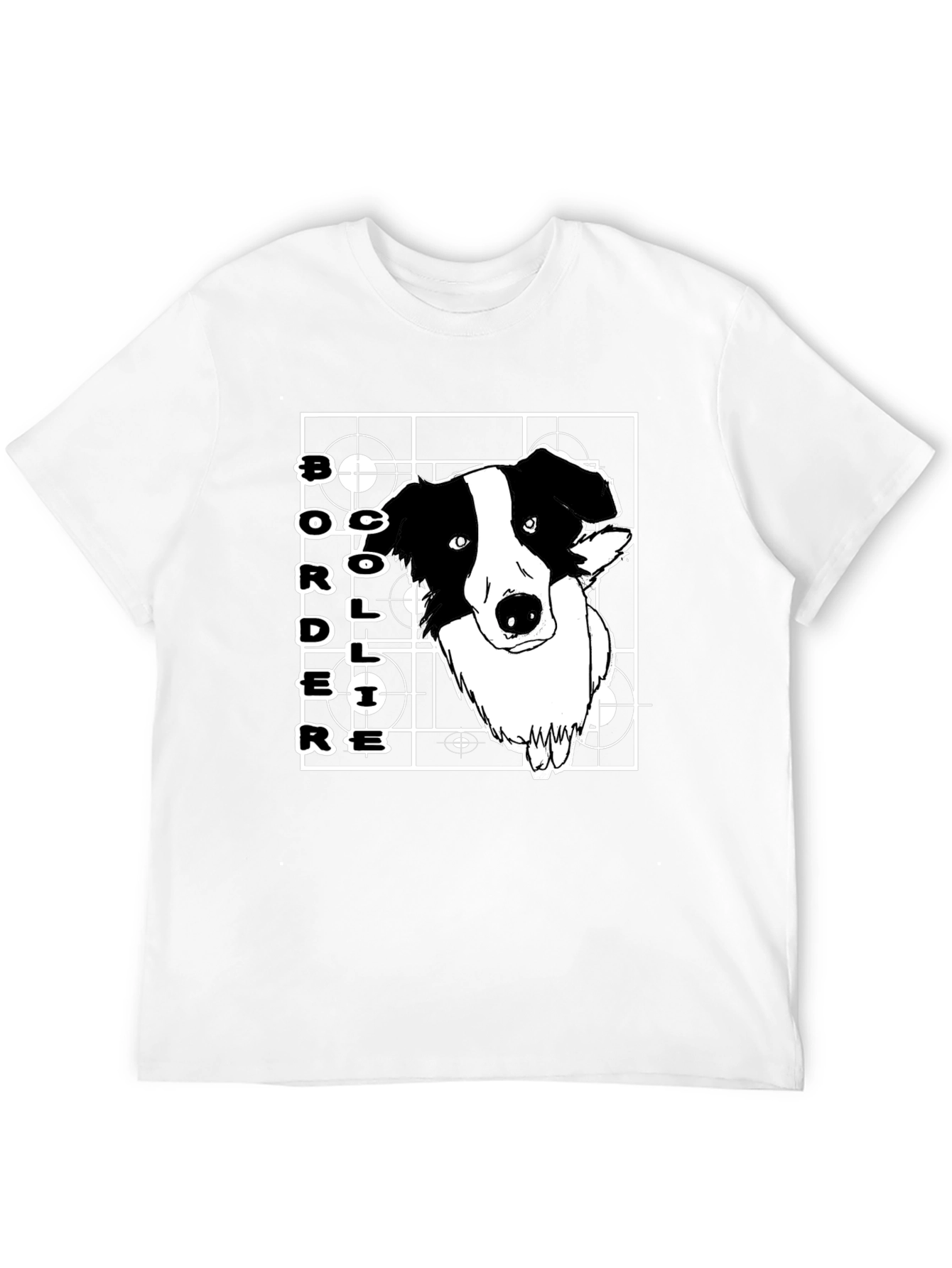 Border Collie Graphic T-Shirt - Black Cotton Tee